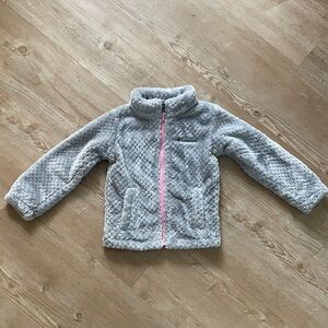 Columbia Cozy Gray Fleece Jacket with Pink Zipper 4T